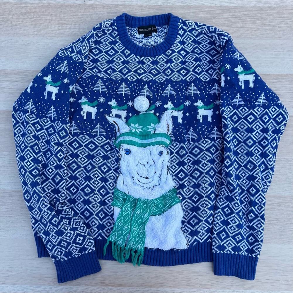 Blizzard Bay Festive Llama Ugly Christmas Sweater